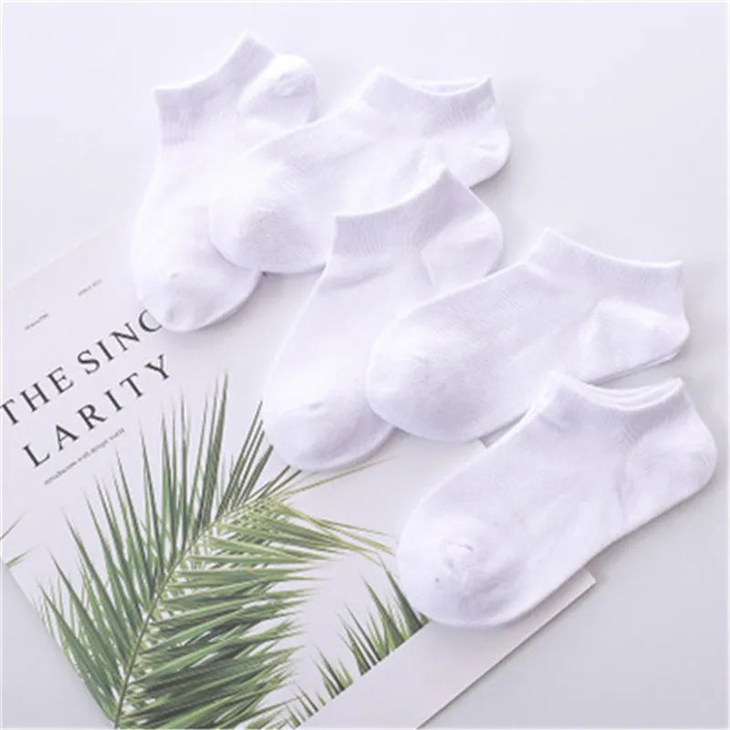 5 Pair Cotton Solid Children Socks