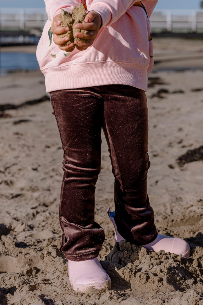Espresso Velour Flares - Baby