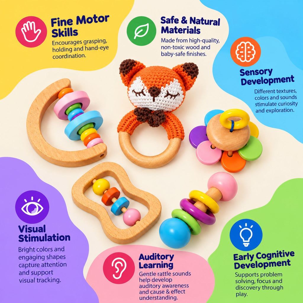 Montessori Baby Rattle Set
