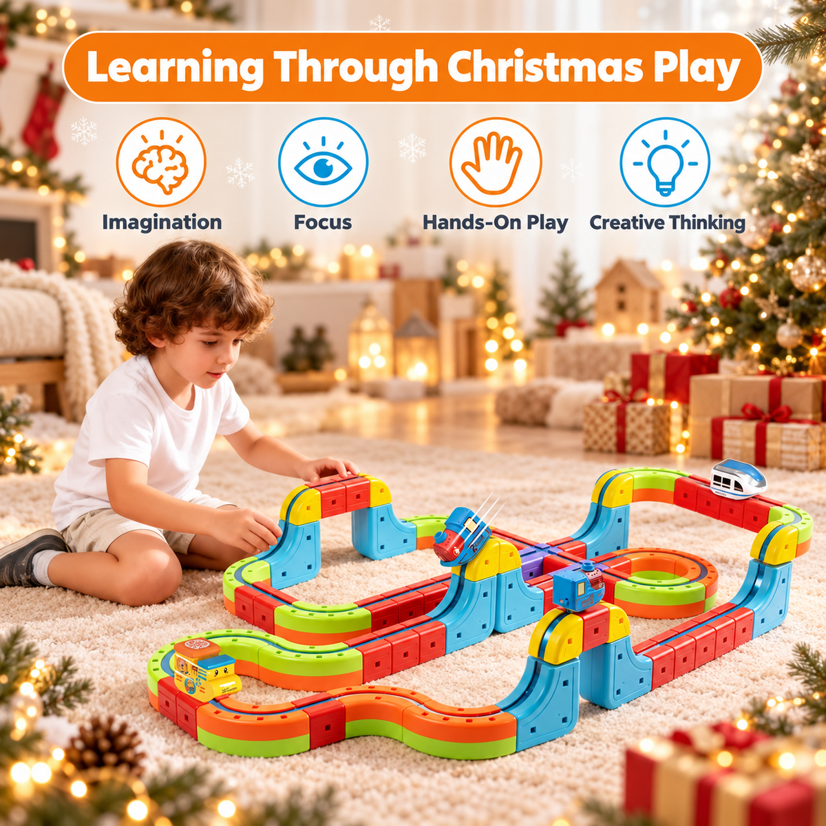 Montessori Christmas Express Magnetic Train Set