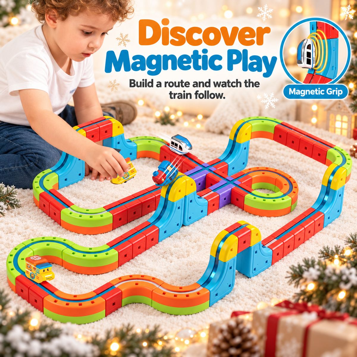 Montessori Christmas Express Magnetic Train Set