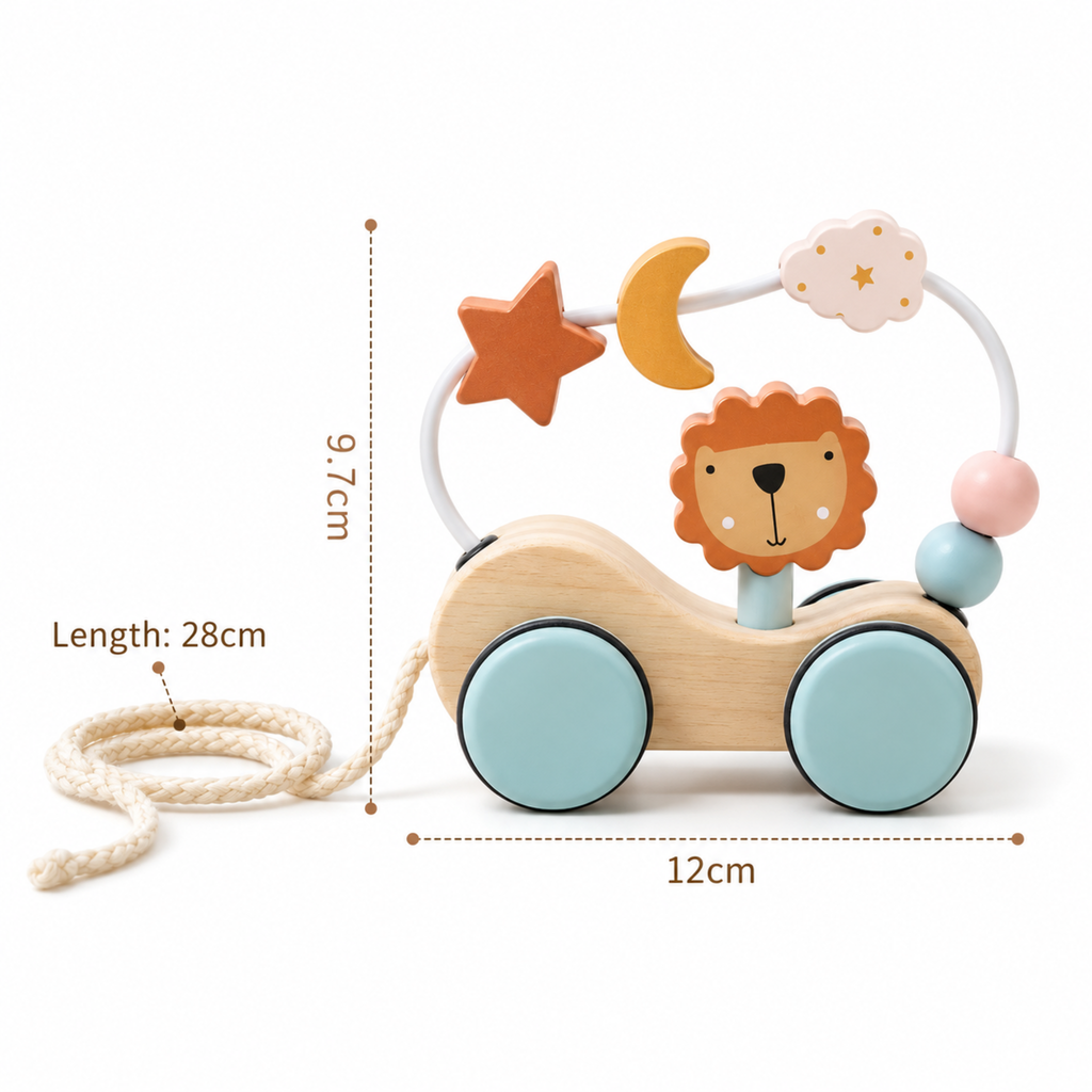 Montessori Lion Pull Car
