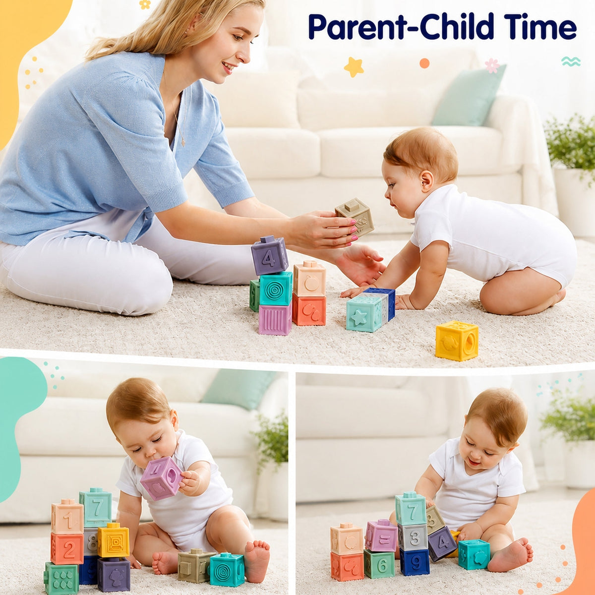 Montessori Squeaky Building Blocks