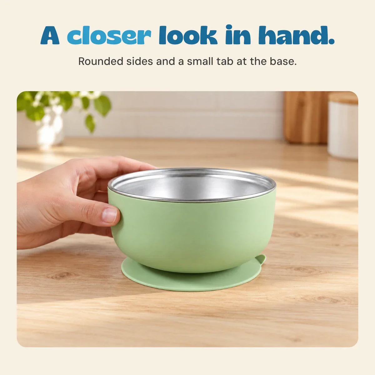 TibaToes™ BearGrip Stainless Steel Suction Bowl