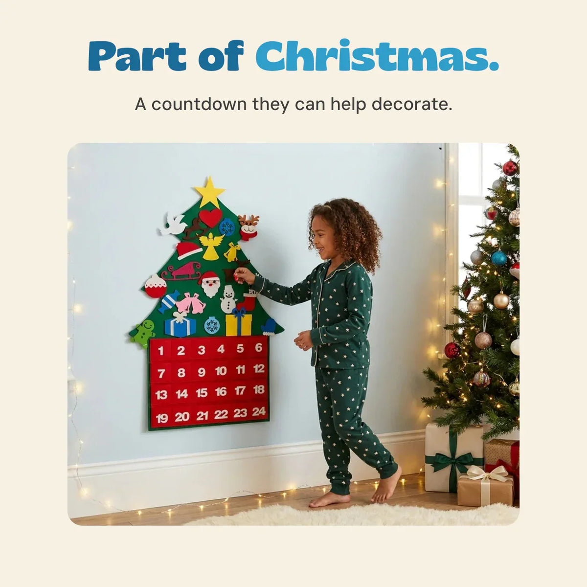 TibaToes™ Felt Christmas Countdown Tree