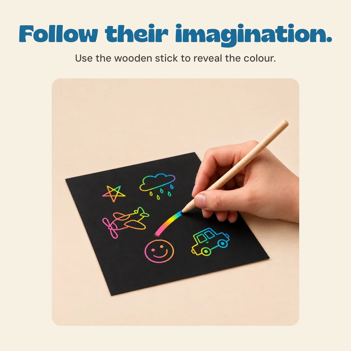 TibaToes™ RainbowReveal Scratch Art Set