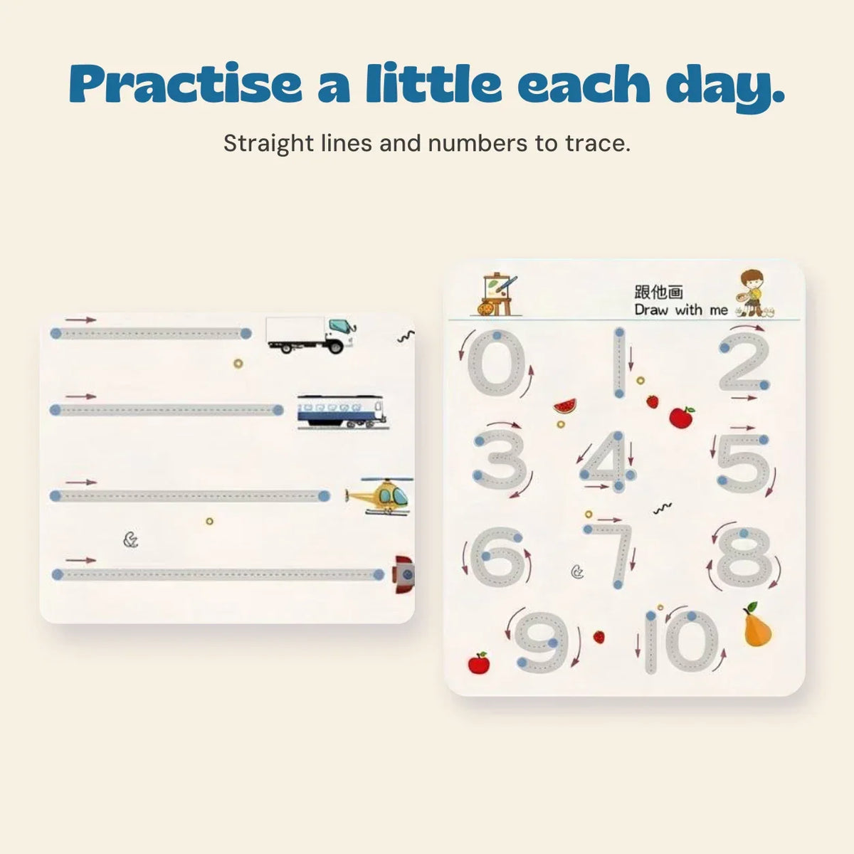 TibaToes™ TraceBuddy Reusable Pen Control Books