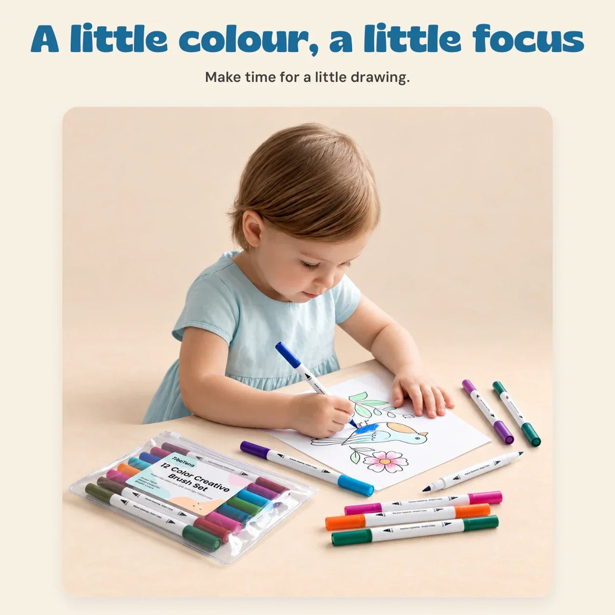 TibaToes™ RainbowBrush Dual-Tip Marker Set