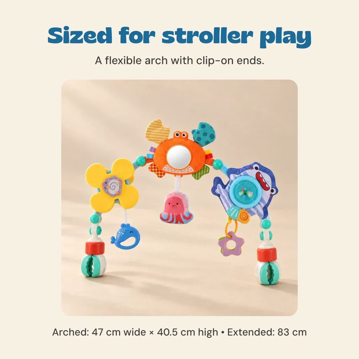 TibaToes™ Clip-On Montessori Stroller Play Arch