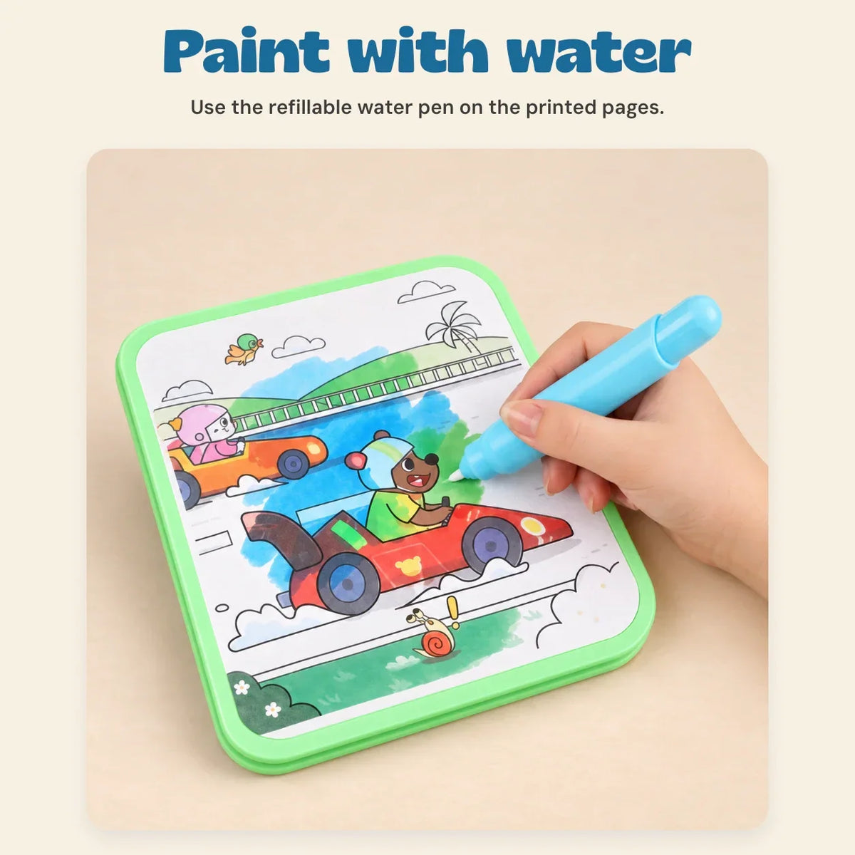 TibaToes™ Reusable Water Painting Book