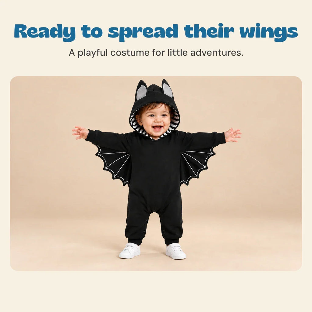 TibaToes™ Little Bat Hooded Romper