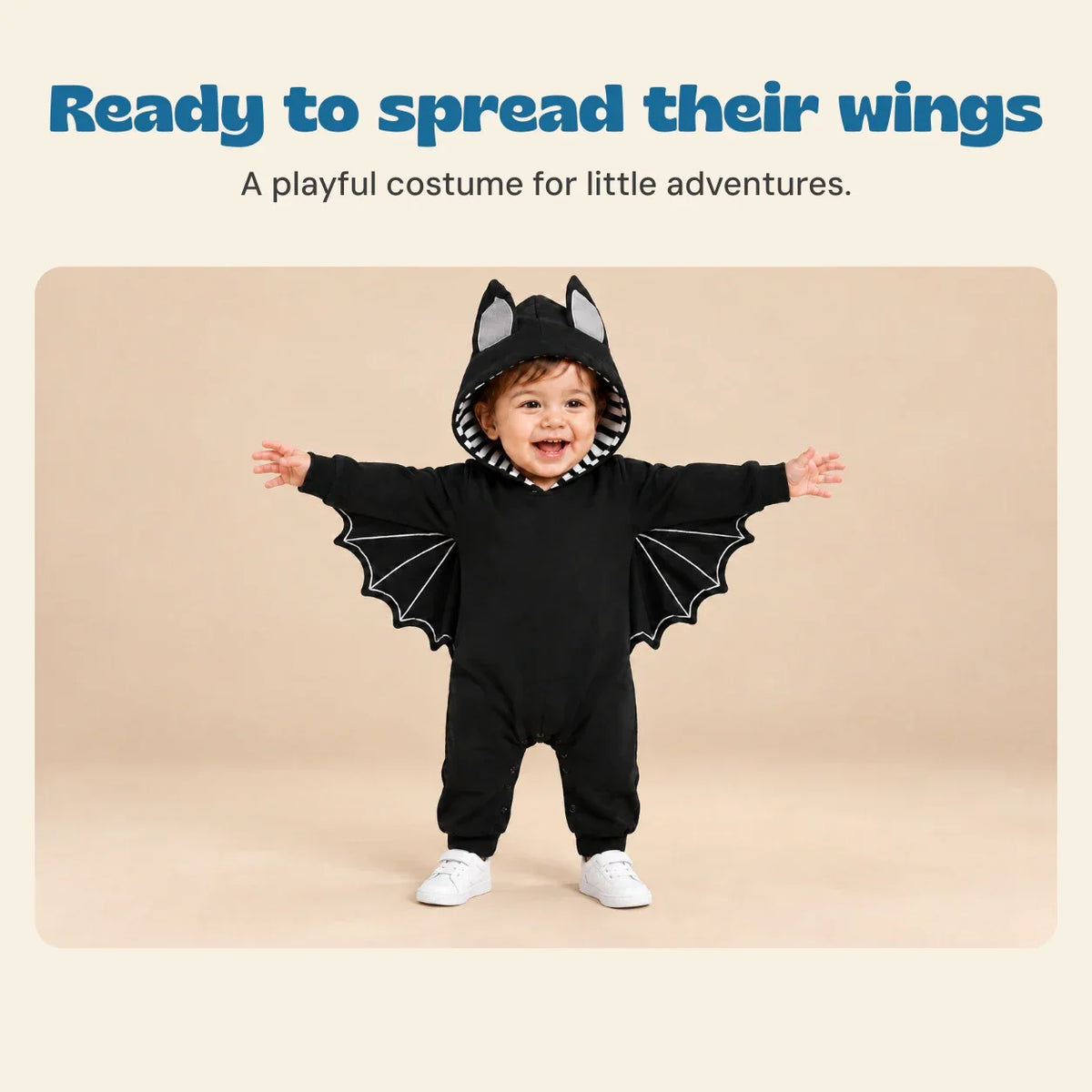 TibaToes™ Little Bat Hooded Romper