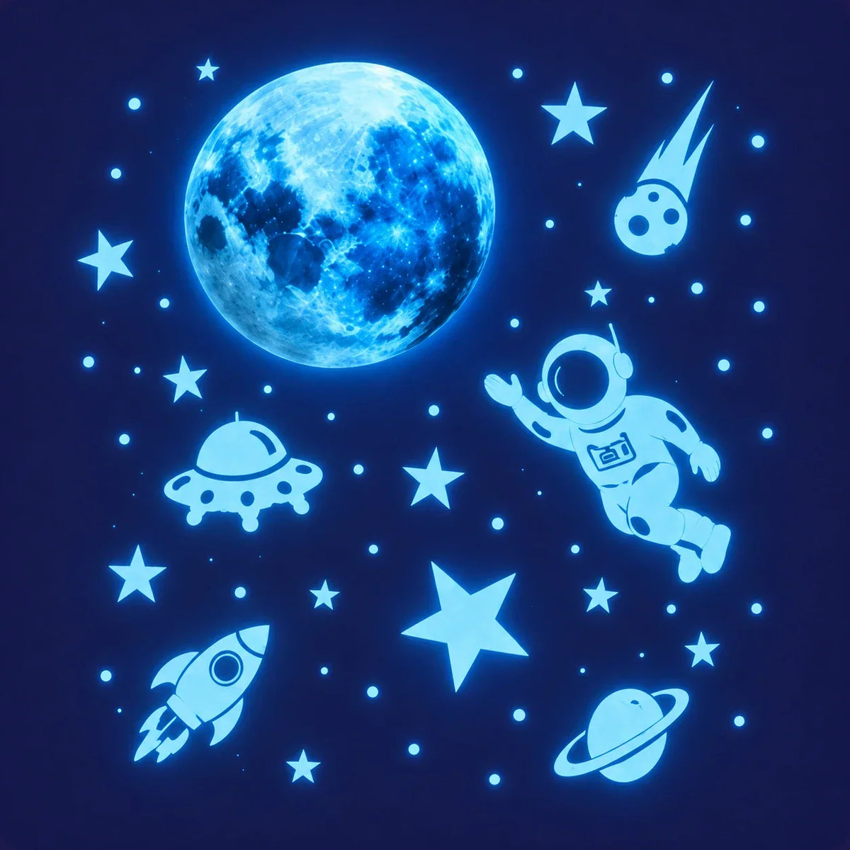 TibaToes™ GalaxyGlow Space Wall Stickers