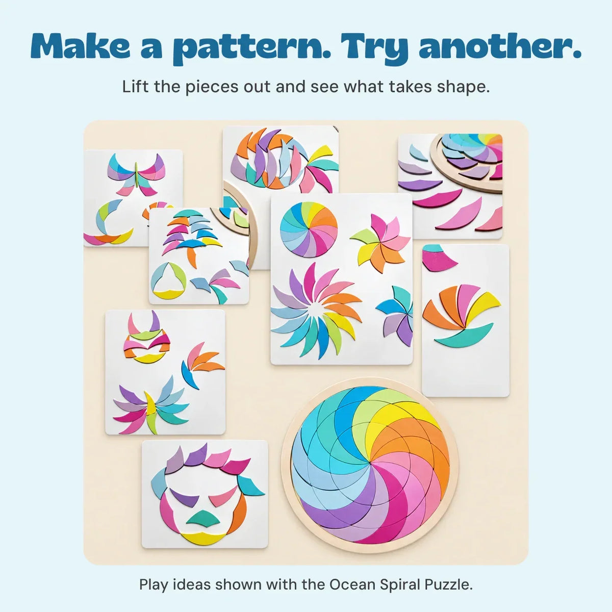 TibaToes™ Rainbow Mandala Puzzle Blocks