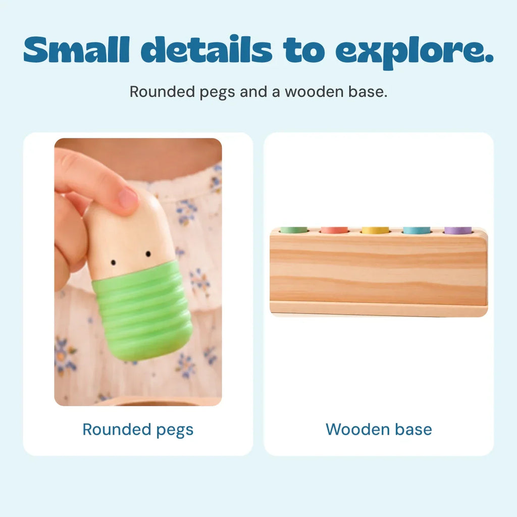 TibaToes™ Pop & Press Wooden Activity Toy
