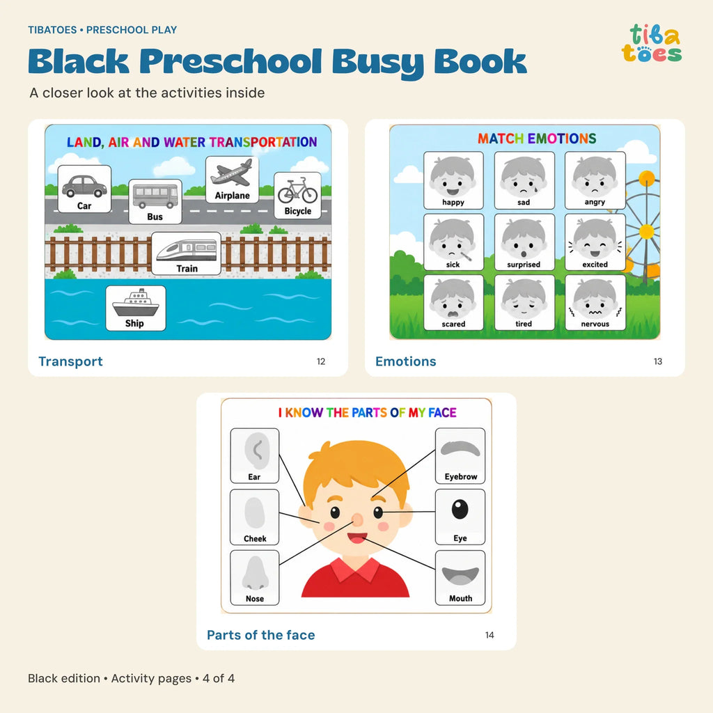 TibaToes™ Montessori Preschool Busy Book