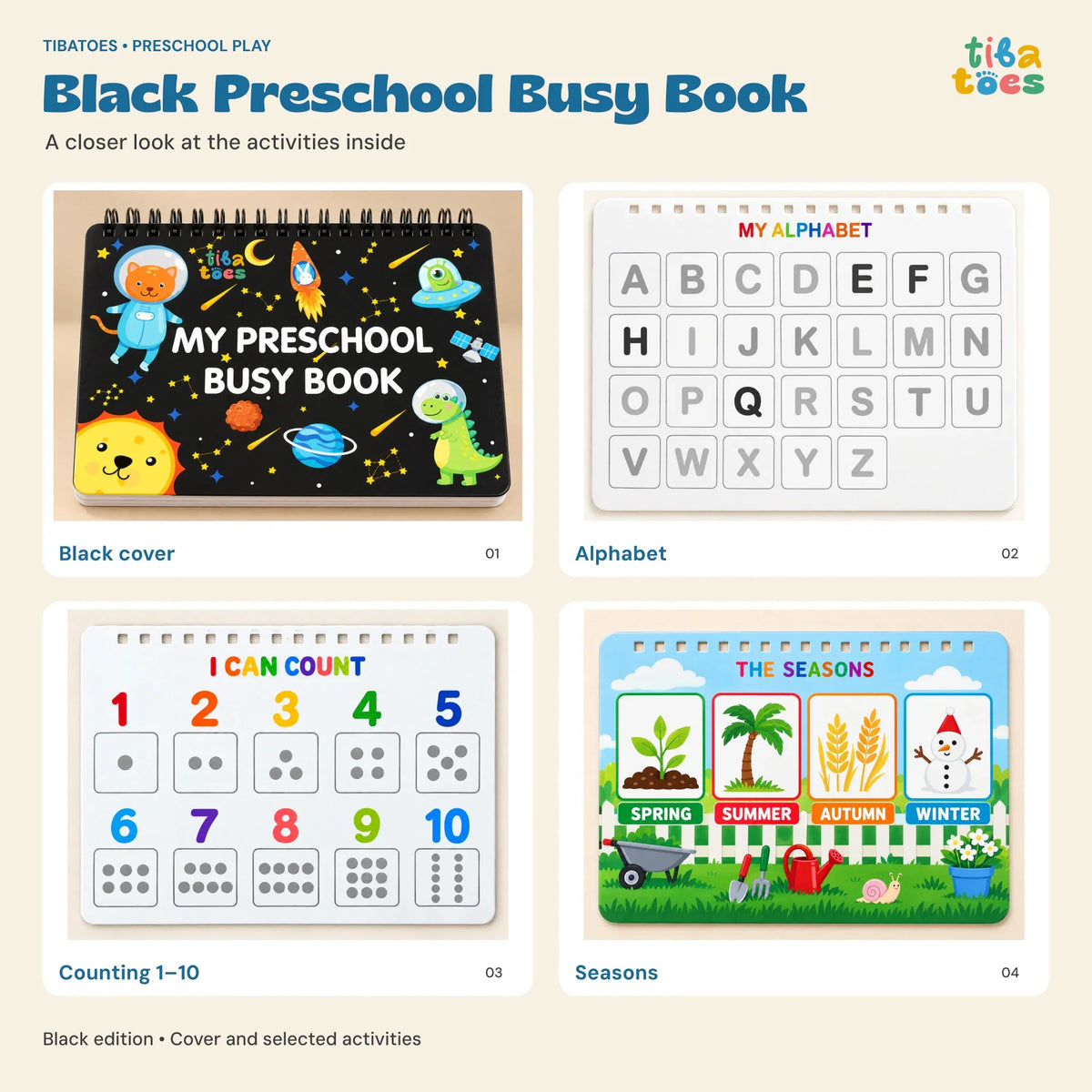 TibaToes™ Montessori Preschool Busy Book