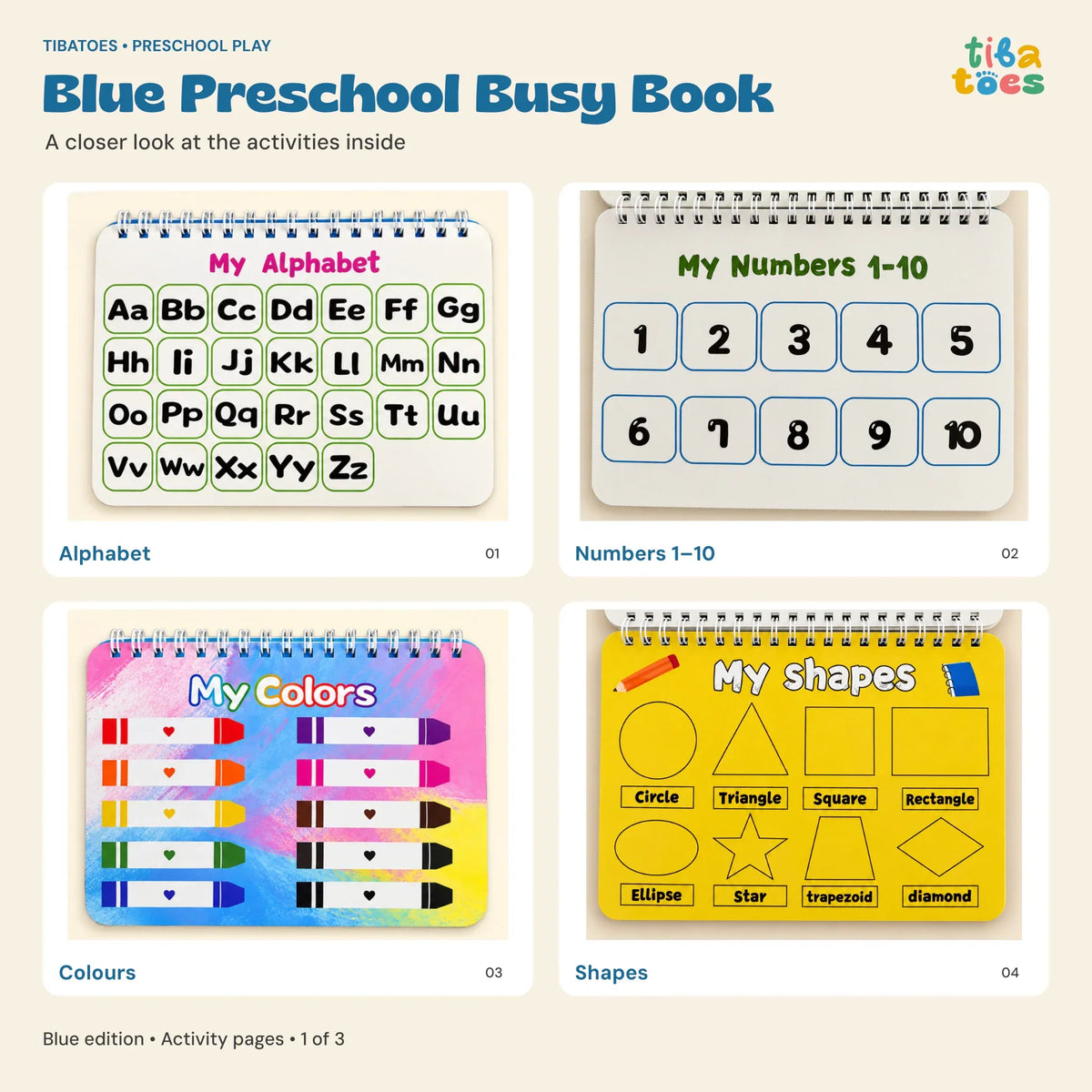 TibaToes™ Montessori Preschool Busy Book