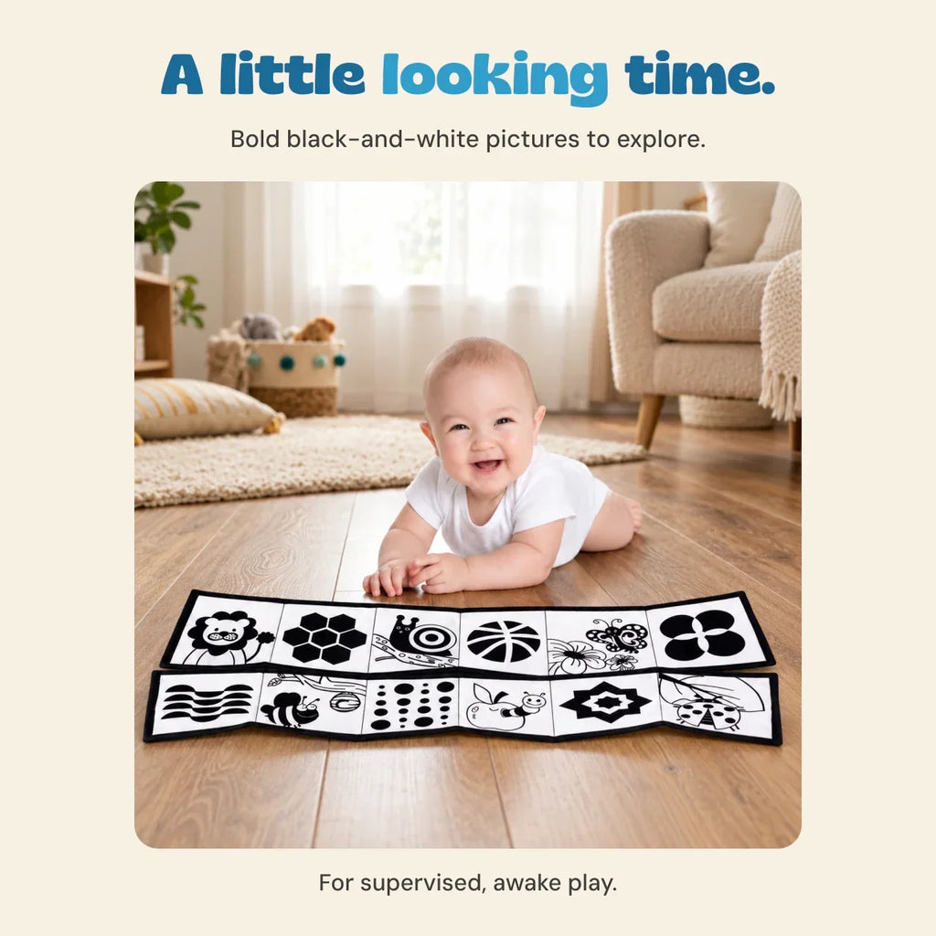 TibaToes Montessori Sensory Contrast Book
