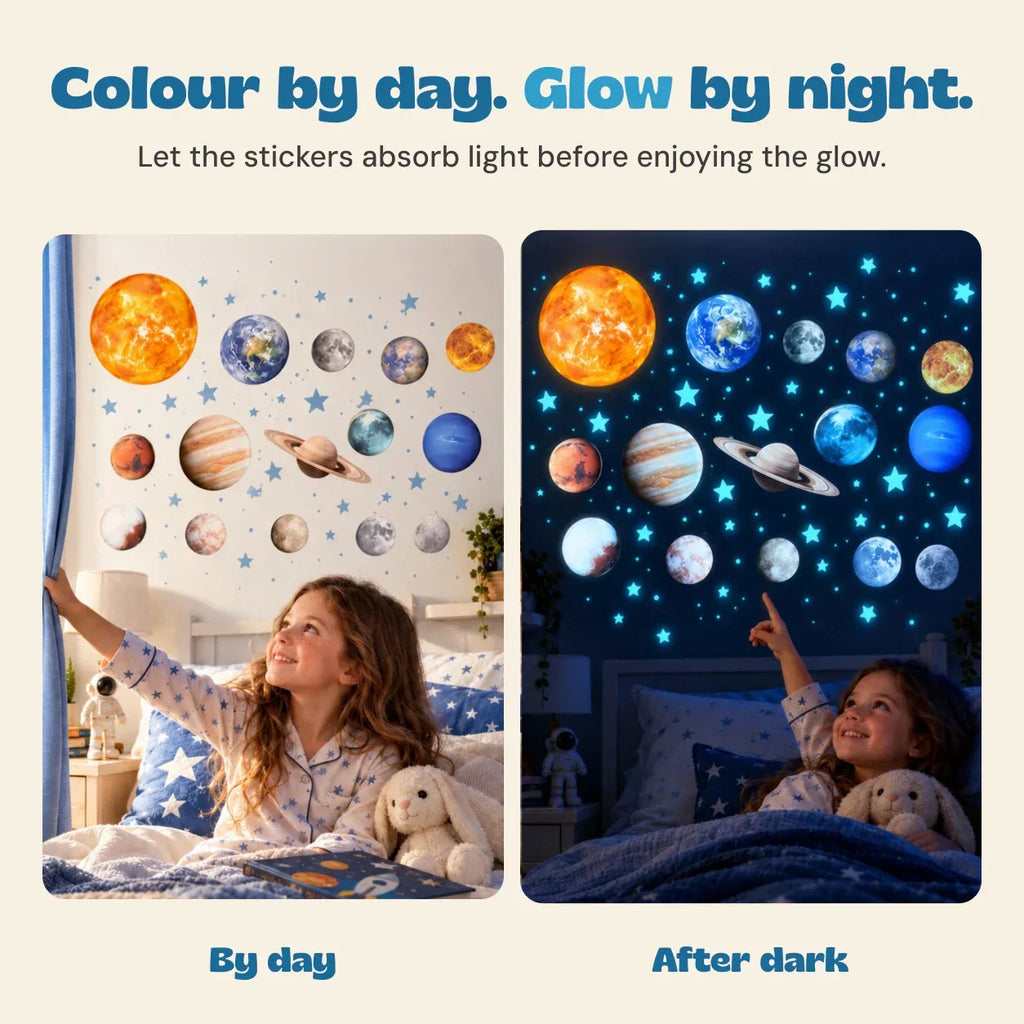 TibaToes™ Glow-in-the-Dark Space Sticker Set