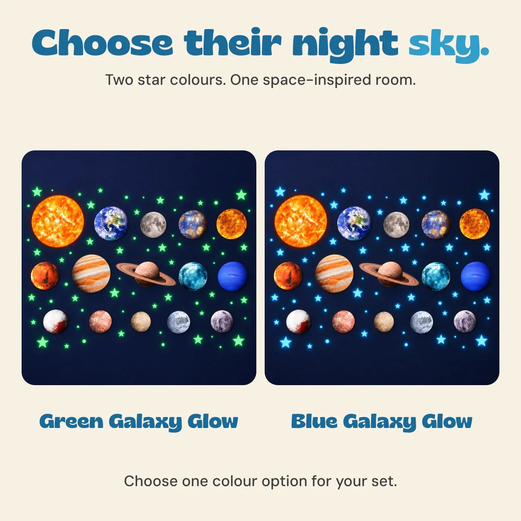 TibaToes™ Glow-in-the-Dark Space Sticker Set