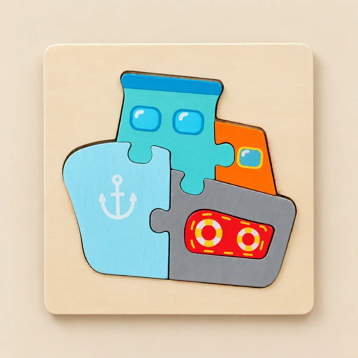 TibaToes™ Shape & Learn Wooden Puzzle