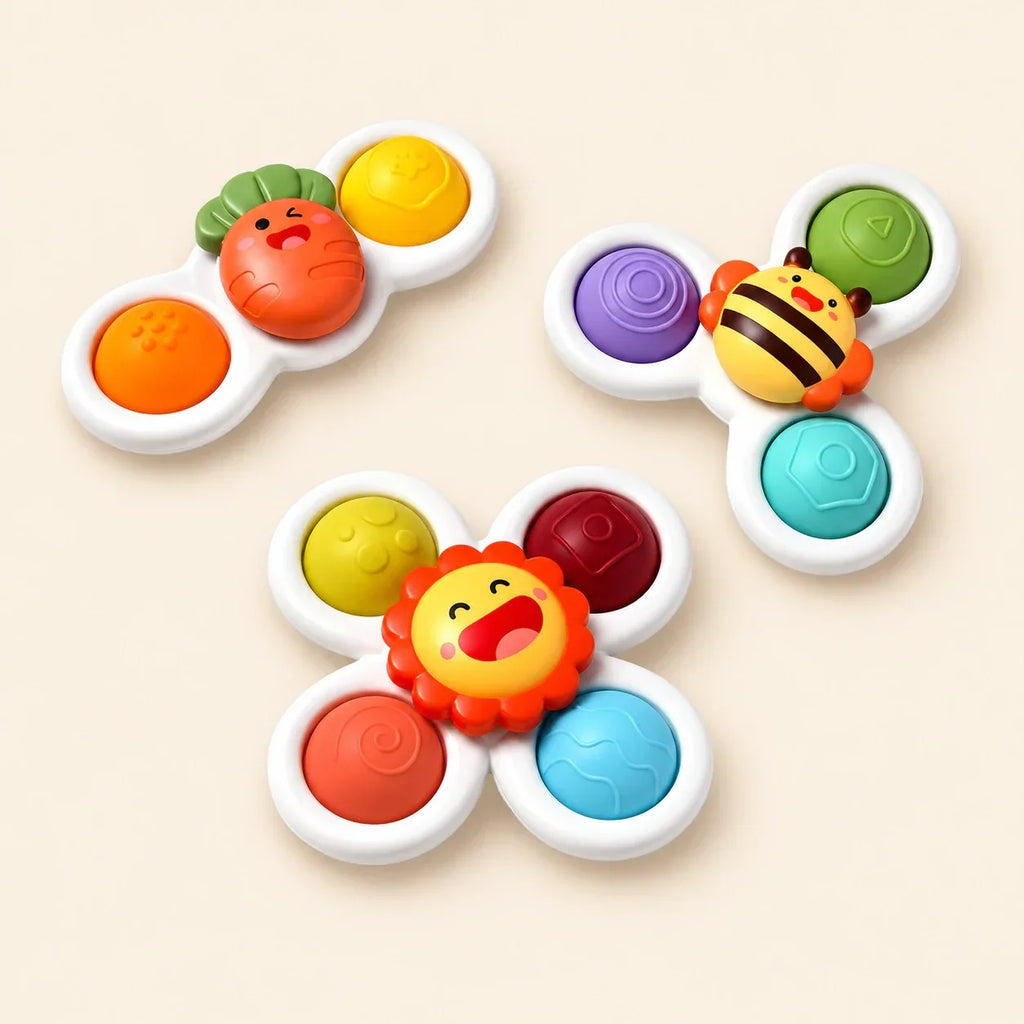 TibaToes™ Montessori Texture Spinning 3-Piece Set