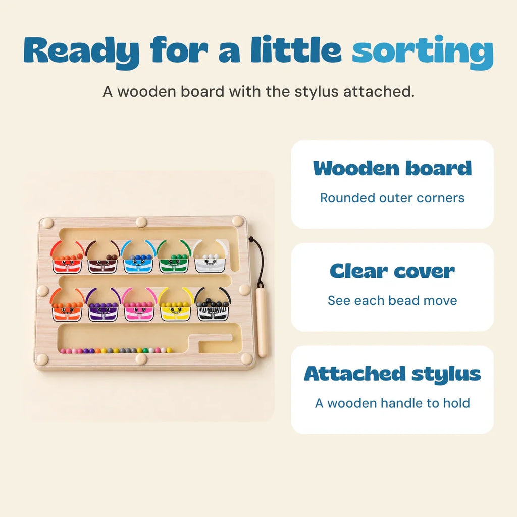 TibaToes™ Montessori Magnetic Monster Sorting Board