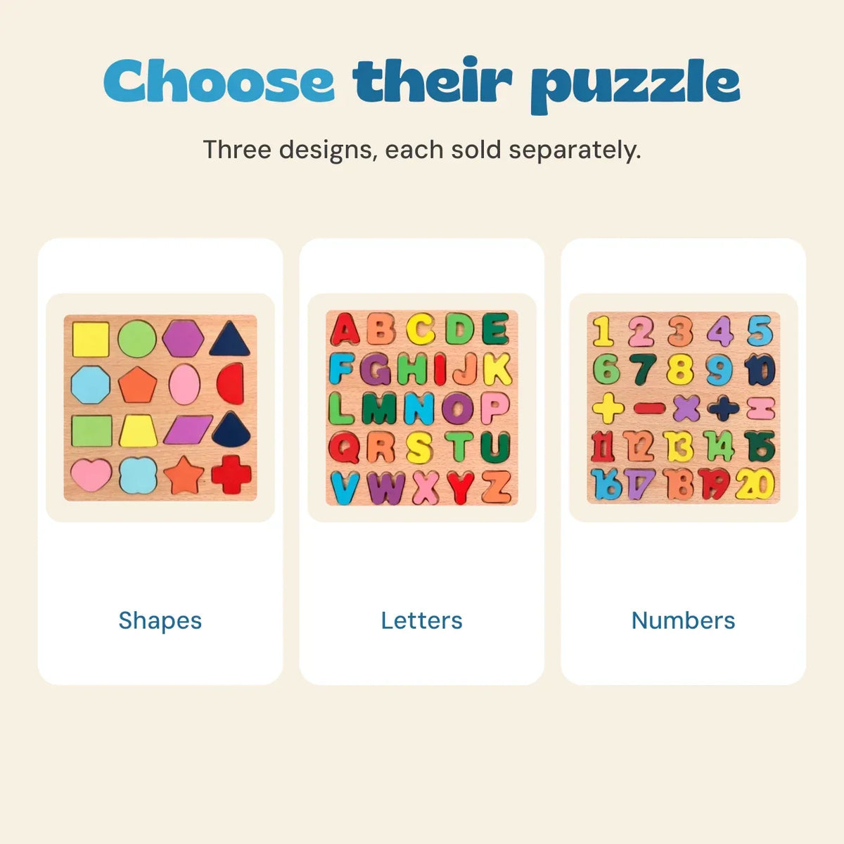 TibaToes™ Montessori Little Learners Puzzle