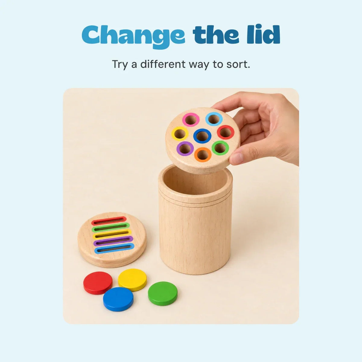 TibaToes Montessori Multi-Skill Sorting Cylinder