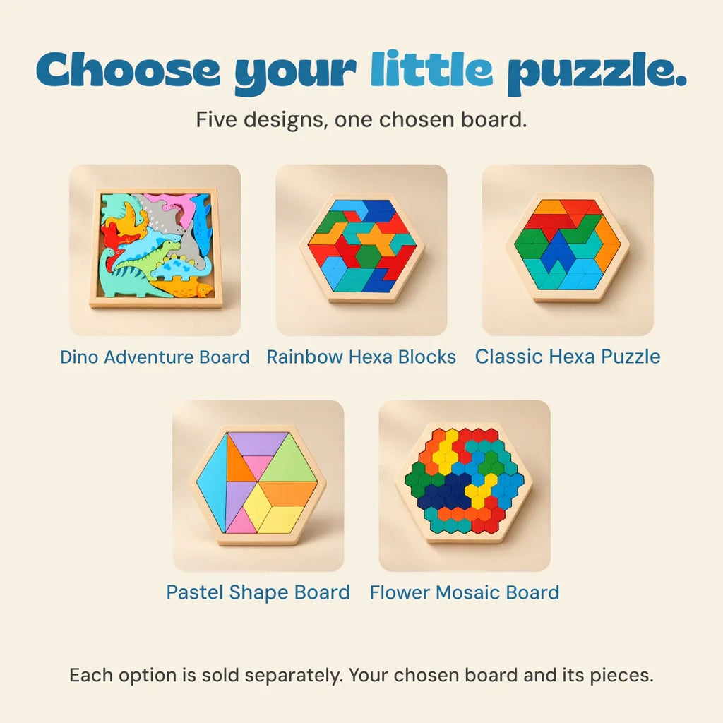 TibaToes™ Wooden Tangram Puzzle Board