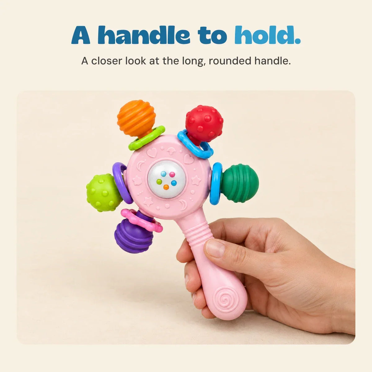 TibaToes™ RainbowGrip Baby Teether Rattle