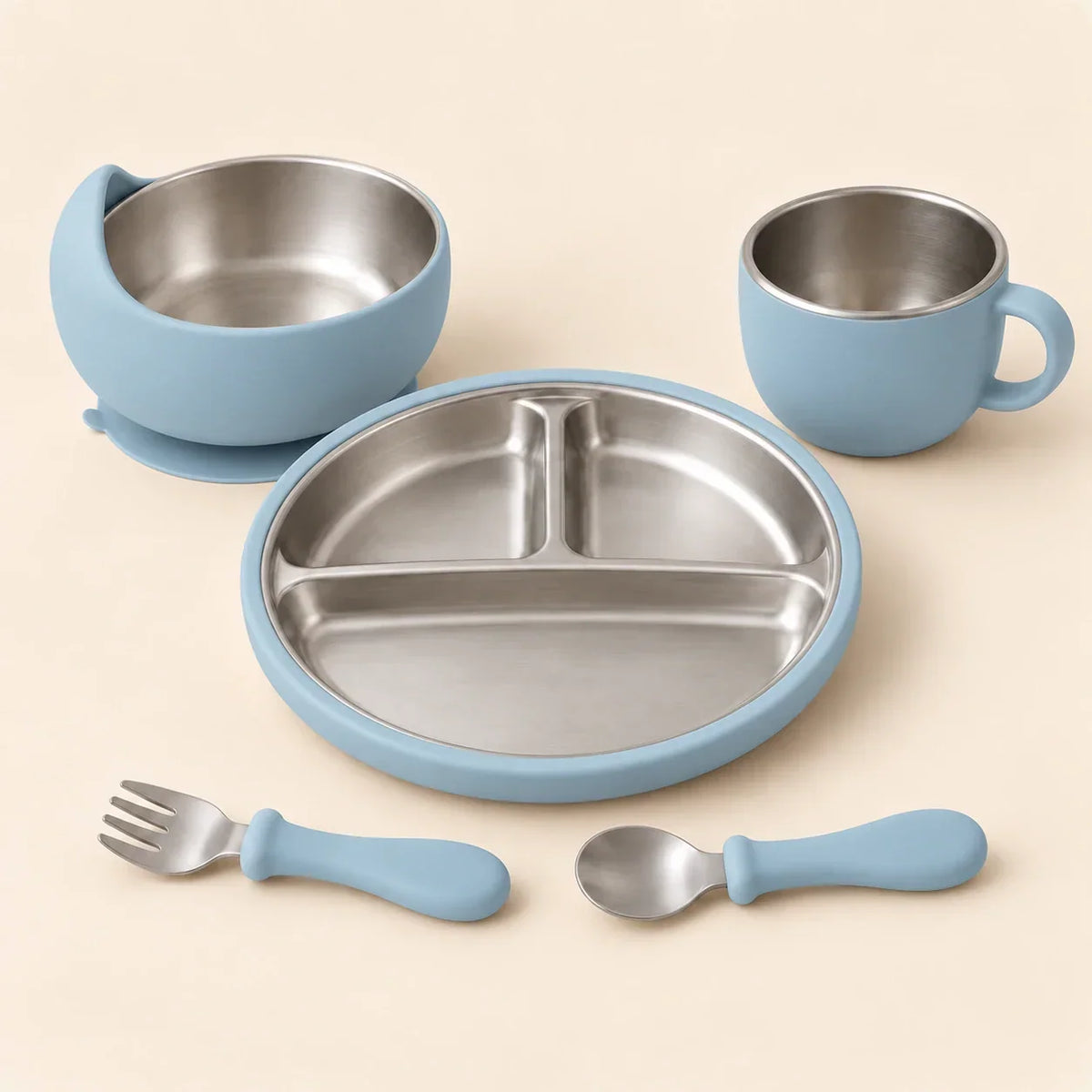 TibaToes™ LittleDine Stainless Steel Baby Feeding Set