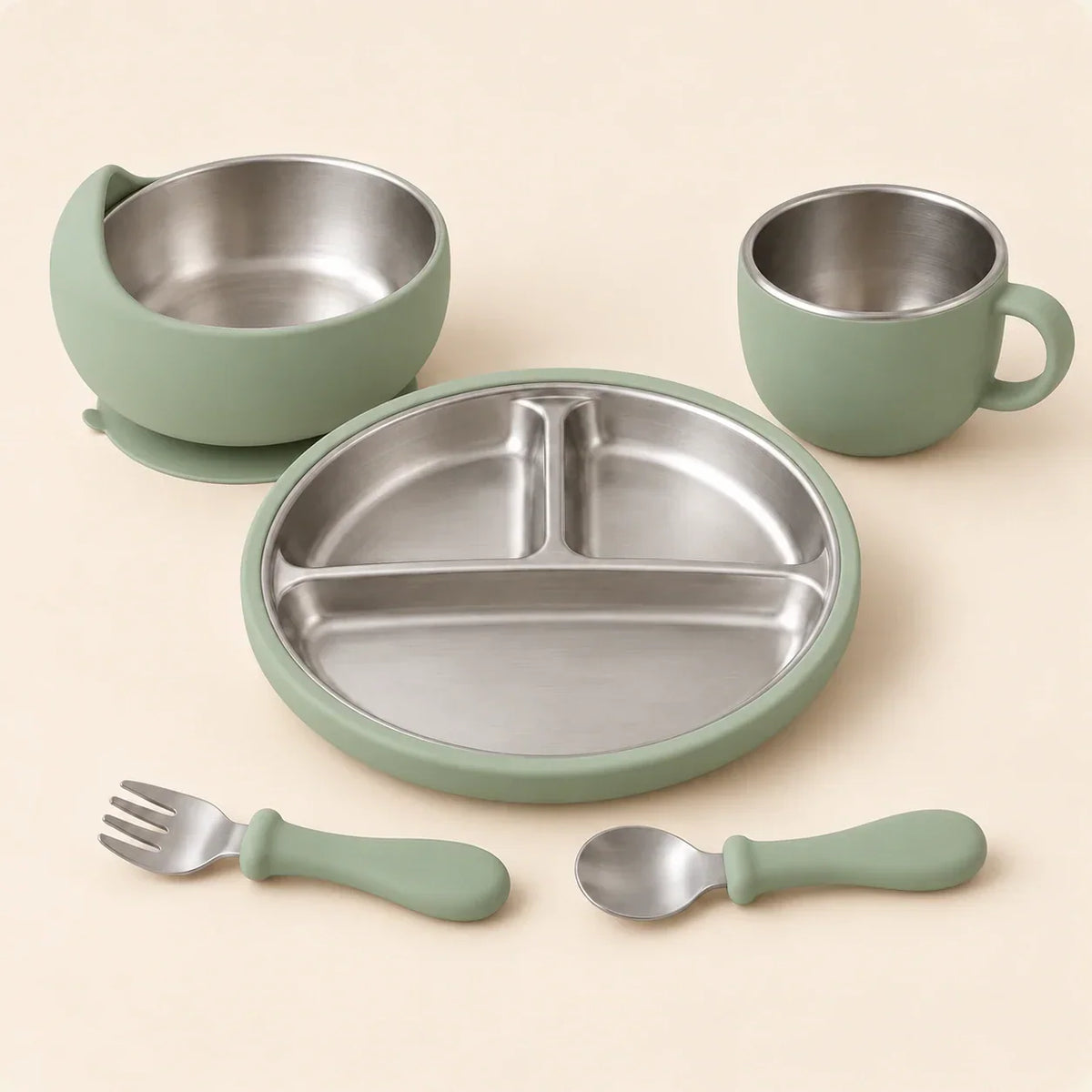 TibaToes™ LittleDine Stainless Steel Baby Feeding Set