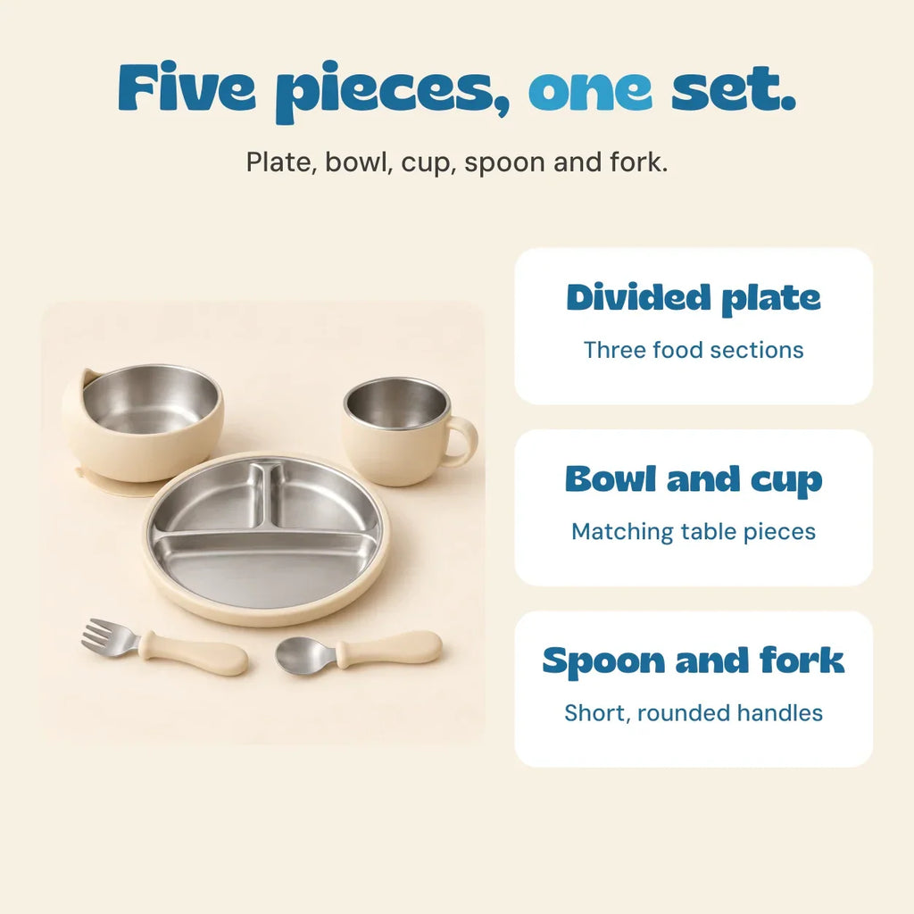 TibaToes™ LittleDine Stainless Steel Baby Feeding Set