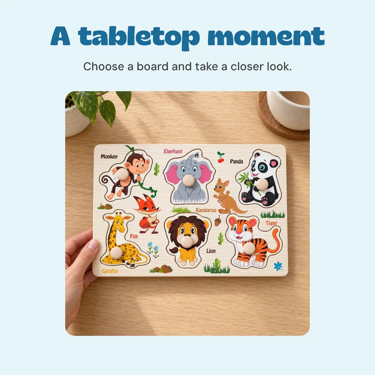 TibaToes™ Wooden Match & Learn Puzzle Board