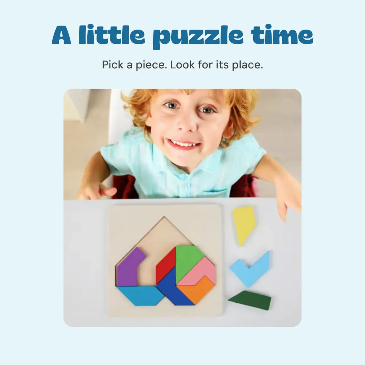 TibaToes™ Montessori Wooden Tangram Puzzle